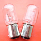 10pcs miniature bulb 220v 15w ba15d t20x48 with clear glass and metal base on red background